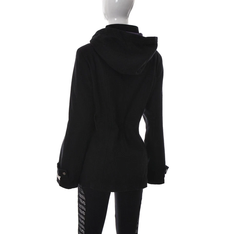 Calvin Klein Women's Pea Coat Snap Up Wool Blend Short Length Coat Black Size 16 - Image 3 of 4