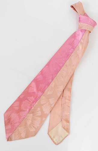 Vintage Tie 1940s-50s Satin Jacquard Harlequin Color Block Pieced Construction