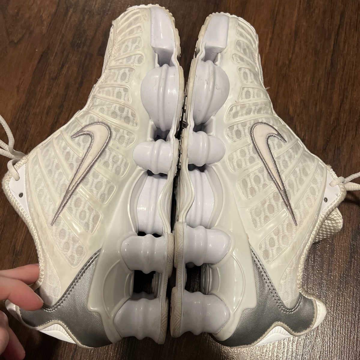 NIKE SHOX TL Metallic Silver White Mens Shoes CLEAN Size 8