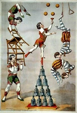 Acrobatic Act 1870 Circus Poster Print 11 x 17 Giclee Print
