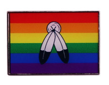 Two Spirit Pride Flag Rainbow LGBTQ Gay Feathers Gender Diversity Enamel Pin