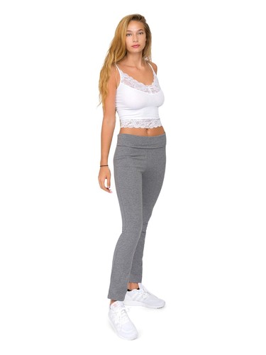 G-Style USA Damen lässig hohe Fold Over Waist Flare Bottom Yoga Hose 8150 - Bild 56 von 66