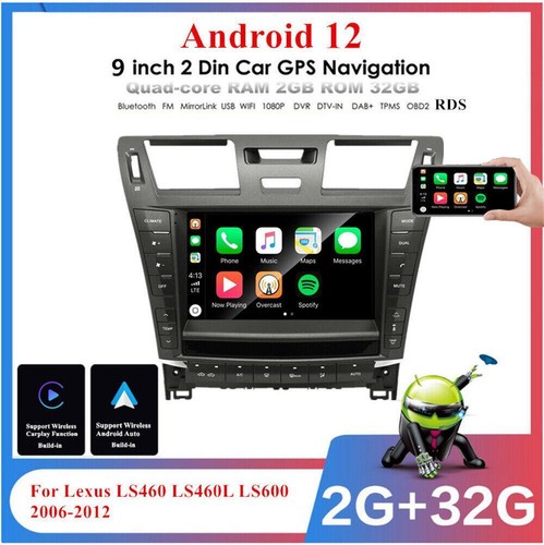 9" Stereo Radio Navi GPS For 2006-2012 Lexus LS460 Build-In Carplay Android Auto - Picture 4 of 22