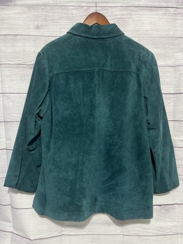 Pendleton Jacket Women XL XLarge Teal Leather Suede Lined Button Up Coat - Picture 8 of 12