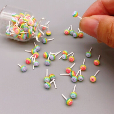 20 Stück Maßstab 1:12 Puppenhaus Miniatur Lollipop Süßigkeiten Essen Zubehör