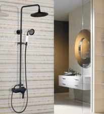 Bathroom 8 inch Rainfall Shower Faucet Set Oil Rubbed Brass Mixer Tap 2hg158