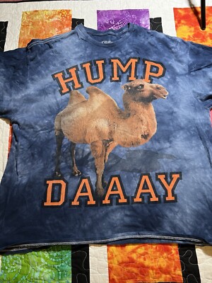 3D Tees by The Mountain Camel Hump Daaay T-Shirt Mens 2xl Graphic Tie Dye Navy
