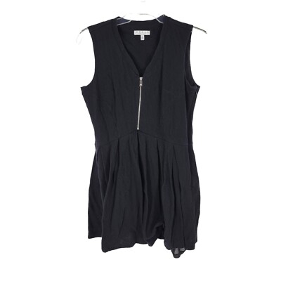 Chaus Women's Black Sleeveless 1/4 Zip Crinkle Dress Size 10