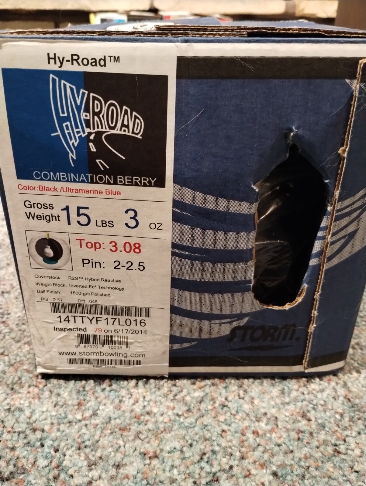 Storm Hy-Road Bowling Ball 15lb NIB 2014 Release Great Specs!