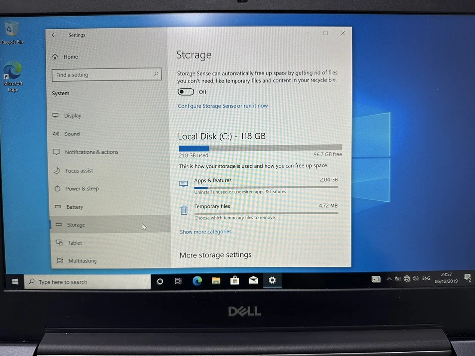 DELL VOSTRO P88G 14" LAPTOP i5-8250U 8GB RAM 128GB SSD NO BATTERY & HOUSING DENT - Image 4 of 4