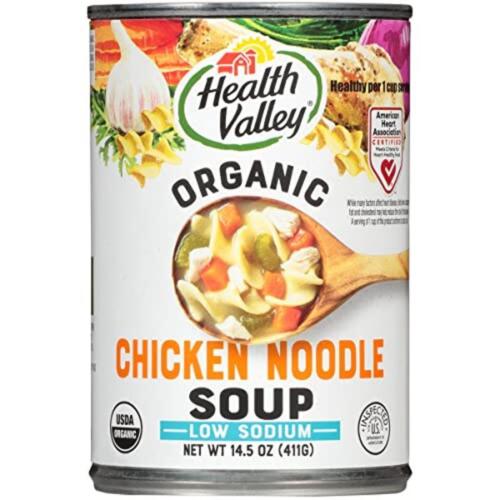 Organic Chicken Noodle Soup No Salt 14.5oz Pack 12 Fiber Protein Vit A Health - Picture 2 of 6