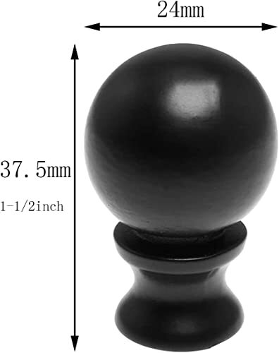 2pcs 1-1/2 Inch Lamp Finial Oil Rubbed Black Steel Ball Knob Lamp Shade Finial - Picture 5 of 5