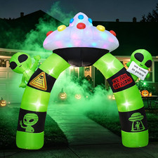 10 FT Giant Inflatables Blow Up Alien UFO Archway W/LED Lights Halloween D cor