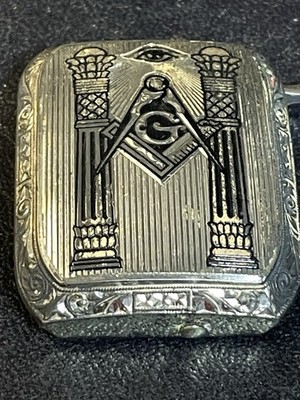 Vintage WADSWORTH STERLING Silver BUCKLE MASONIC