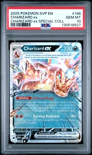 2025 POKEMON SVP EN-SV BLACK STAR PROMO #196 CHARIZARD EX PSA 10
