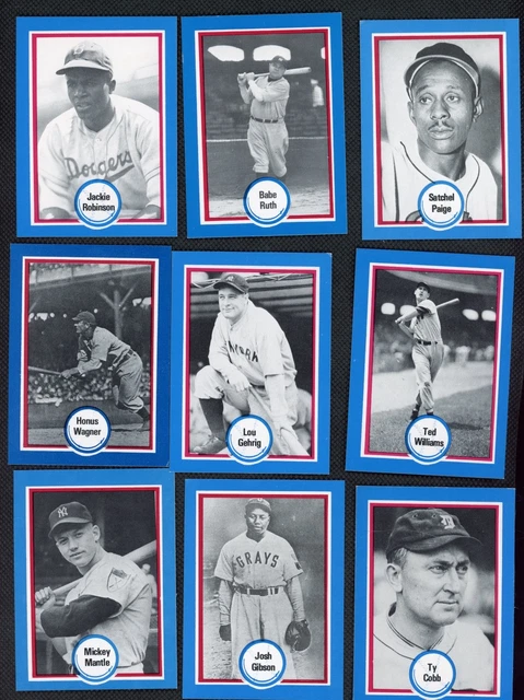 Complete 1976-77 Shakey's Pizza Complete Baseball Sets Josh Gibson Mickey Mantle