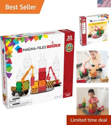 Builder 32-Piece Magnetic Construction Set   Ignite Creativity & STEAM Learning