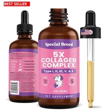 Fast-Absorbing Liquid Collagen for Dogs - 5 Types  Immune Support - 4oz