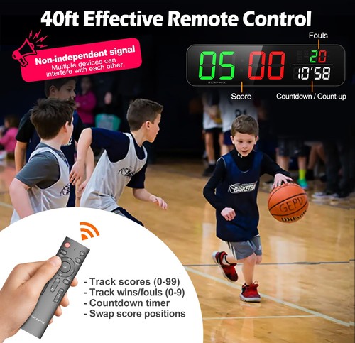 15,2" Digitale Anzeigetafel Uhr mit Countdown-Timer, Variable LED-Farbe, Tabl... - Bild 3 von 6