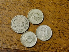 Sweden 10 Ore 1931, 1954, 1956 and 25 ore 1874