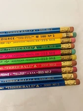 10 Vintage PEDIGREE Master Tone PENCIL CO Lead No 2 Pencils Made USA American