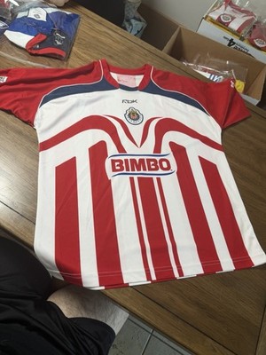 Reebok Guadalajara Chivas Soccer Jersey BIMBO Red White Blue Size M