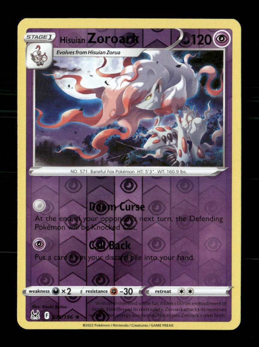 Hisuian Zoroark 076/196 Holo Lost Origin Holo NM/M Pokemon