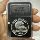 MIAMI DOLPHINS, ￼NFL FOOTBALL 1966 INAUGURAL SEASON .999 SILVER COIN IN CASE