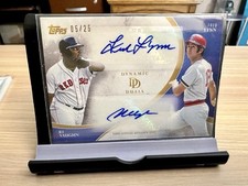 2023 Topps Dynamic Duals Online Exclusive Blue /25 Mo Vaughn Fred Lynn #11A Auto