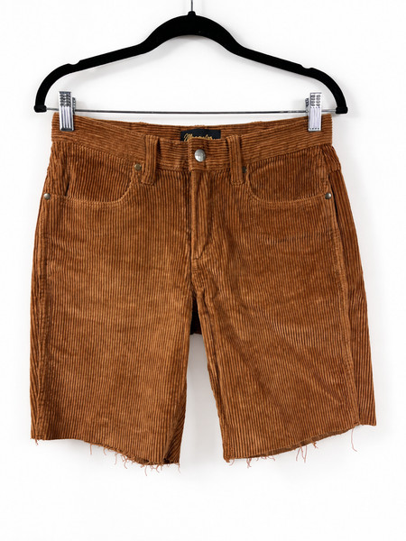 Wrangler Men’s W28 Brown Corduroy Cut-Off Shorts Stretch Cotton Vintage Style