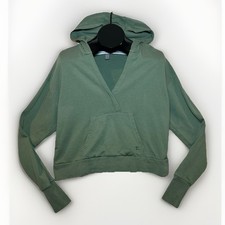 SWEATY BETTY After Class Relaxed Cropped Hoodie Sweatshirt Green Size XS