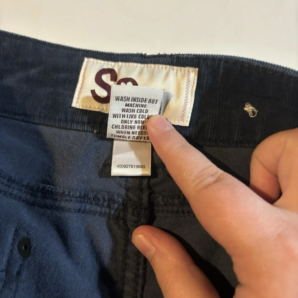 Vintage Y2K Womens Corduroy Shorts 11 Blue Gray Juniors Low Rise Pockets Cotton - Image 3 of 4