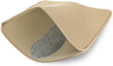 Cat Litter Mat Honeycomb Waterproof Easy Clean Double Layer Beige 30 x25