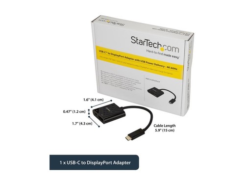 StarTech CDP2DPUCP USB C to DisplayPort Adapter - with Power Delivery (USB PD) - - Picture 5 of 5