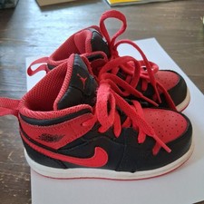 Nike Air Jordan 1 Shoes Kids Size 7C Black Red Toddler Sneaker DQ8425-060