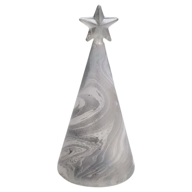 Albero Natale Vetro Grigio Stella con Led Soprammobile Tognana 16 21 cm, fotografia 9 di 9