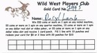 Wild West Casino - Cripple Creek, CO - PC8 Issue Paper Players Club — photo 1