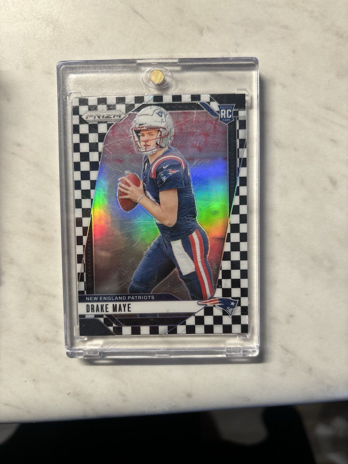 2024 Panini Prizm - Rookies Drake Maye #329 Black & White Checker Prizm (RC)