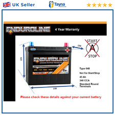 Battery fits NISSAN LEAF MICRA TIIDA SUNNY CUBE PRAIRIE GT-R 048 340A