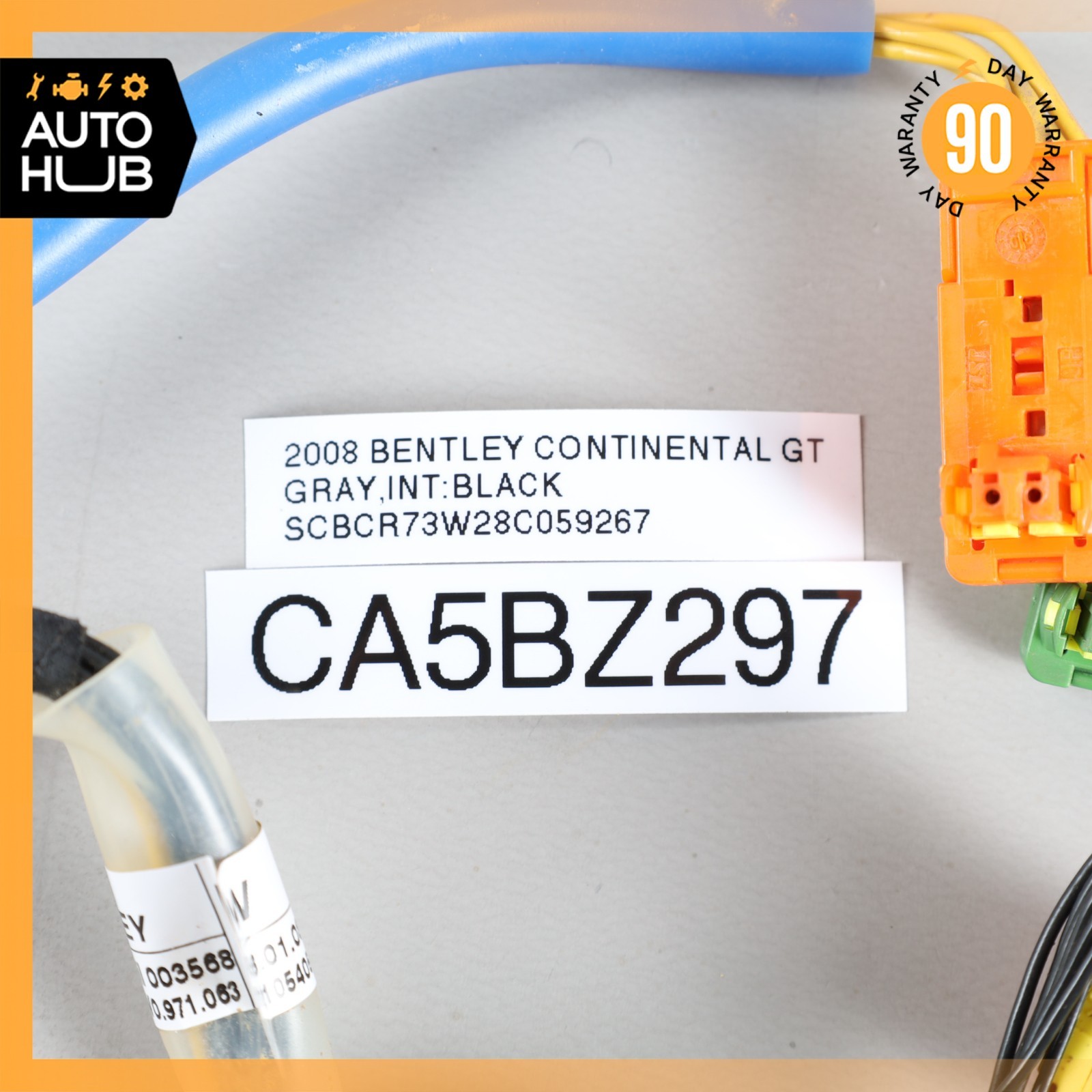 08-13 Bentley Continental GT GTC Steering Wheel Driver Airbag Wiring Harness 31k