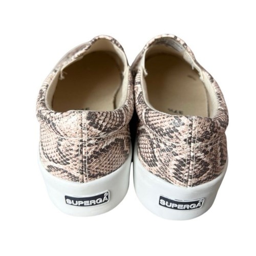 Superga Beige Faux Snakeskin Beige Gray White Platform Slip On Sneakers 5.5 NWT - Picture 5 of 8