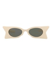 Gucci Womens Cat Eye Ivory Ivory Grey Fashion Designer Eyewear