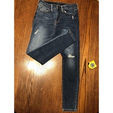 Aeropostale Jeans Womens 6 High Waisted Ankle Jegging Denim Blue Reg Distressed