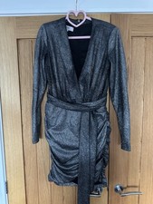 House Of CB Glitter Party Dress Size Medium Silver