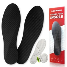 Carbon Fiber Insoles, 9.25"-Men's 6-6.5/Women's 7-7.5,235mm, Black-1 Pair