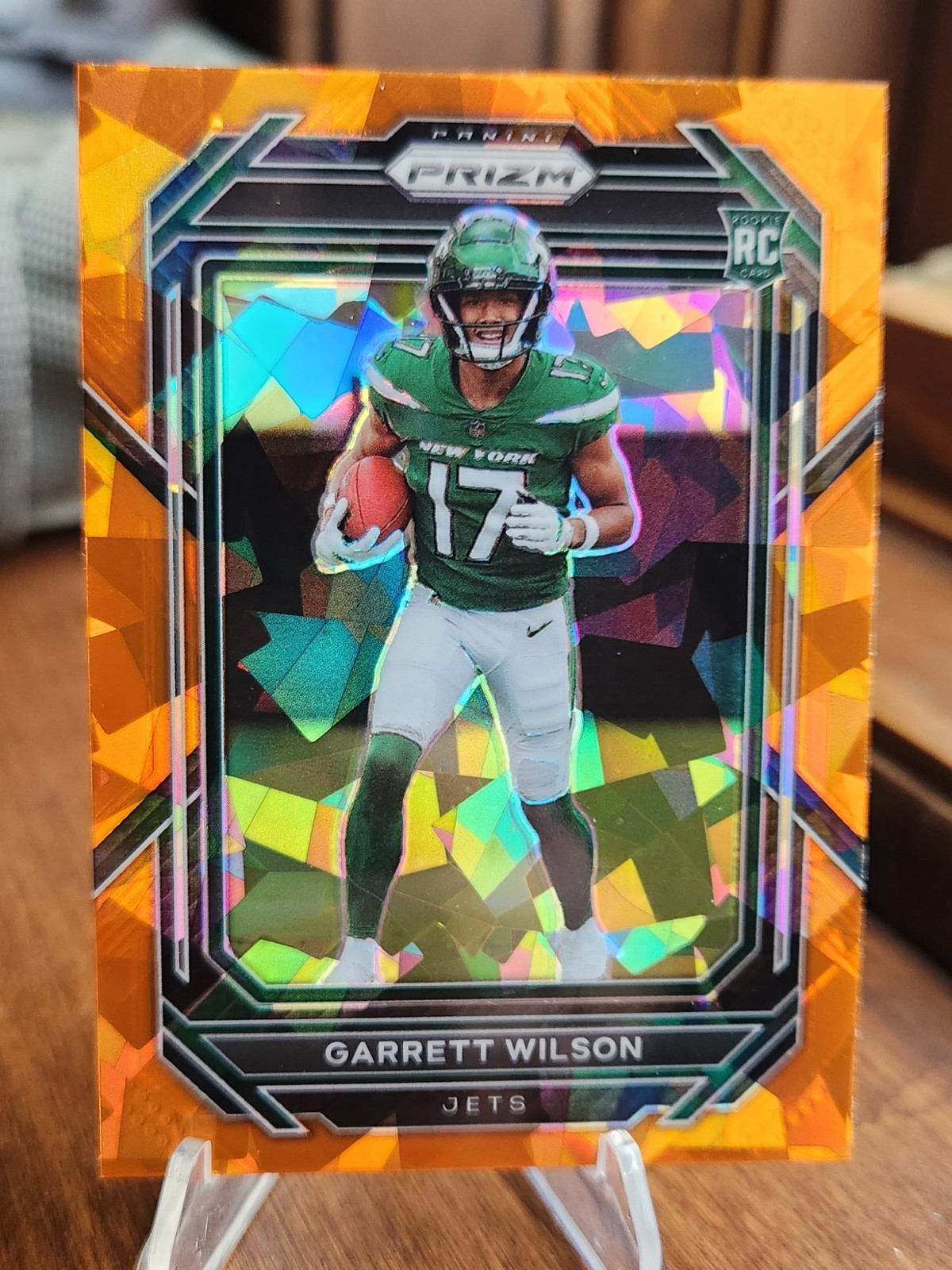 2022 Panini Prizm Garrett Wilson Orange Cracked Ice Rookie #309 Jets 🔥🔥🐸🐸