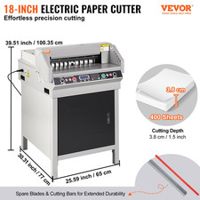 Electric Hydraulic Paper Cutter 18" 40mm Heavy Duty Trimmer