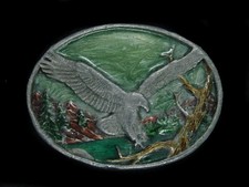 UD17103 VINTAGE 1983  AMERICAN BALD EAGLE  ART COMMEMORATIVE BELT BUCKLE