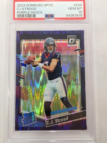 2023 Panini Donruss Optic - CJ Stroud - Purple Shock Prizm No. 244 - PSA 10