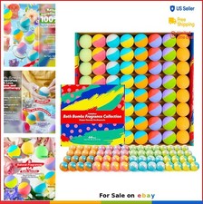 Bath Bombs Bulk 64 Pack Natural Organic Essential Oils 8 Scents Gift Set